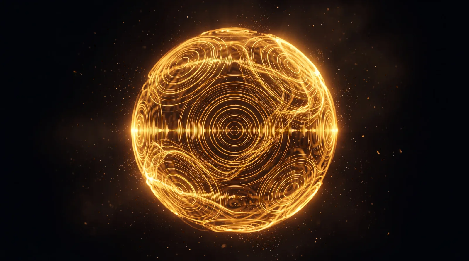 Glowing gold soundwave orb representing a HAKOBY AI voice agent